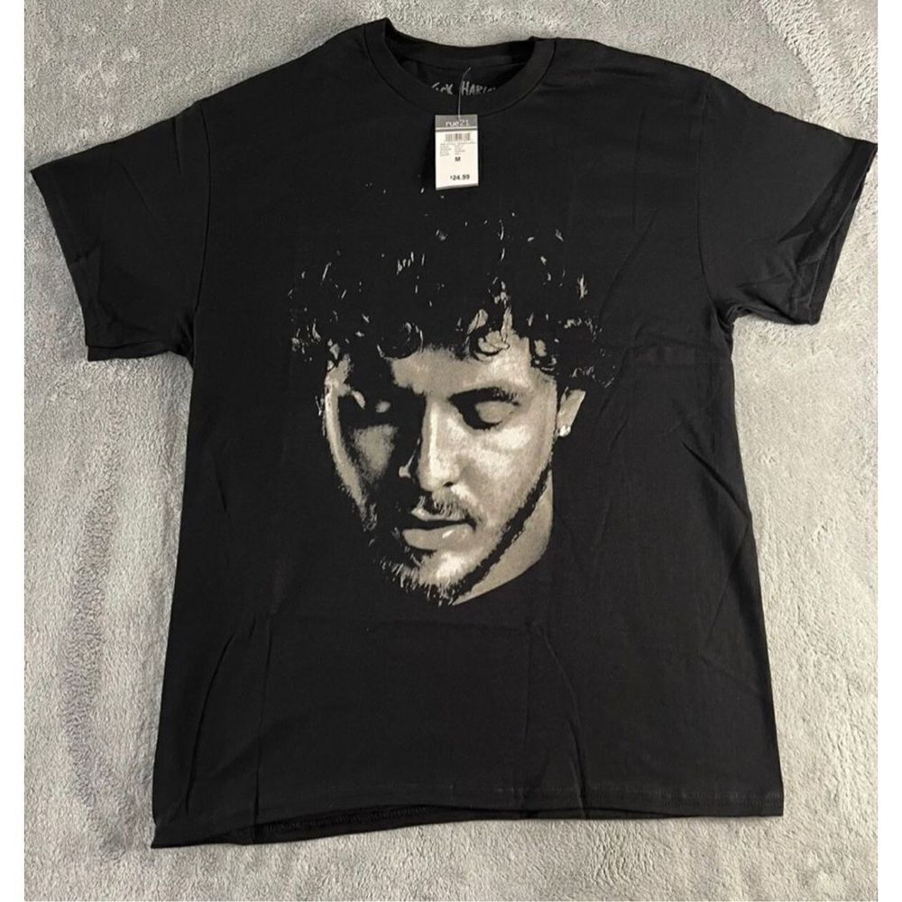 Jack Harlow Portrait Graphic T-shirt Brand New Black- Size-Medium‎